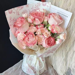 Real flowers finished afternoon black tea rose mixed bouquet for female boyfriend family coworkers wife girlfriends student gift