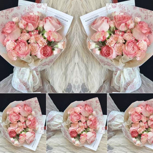 Real flowers finished afternoon black tea rose mixed bouquet for female boyfriend family coworkers wife girlfriends student gift