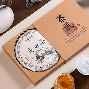 Fuding Old White Tea 2015 Authentic Shoumei Strong Aroma Tea Aged Gongmei Tea Cake Gift Box Set for Gift Giving 350g