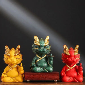 The mascot of wealth-attracting divine dragon ornament for desktop, which means always having money, is used for home living rooms, hallways, and office decoration Ornaments
