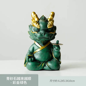 The mascot of wealth-attracting divine dragon ornament for desktop, which means always having money, is used for home living rooms, hallways, and office decoration Ornaments