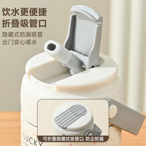 316 Stainless Steel Ins Fashionable Flower Tea Thermos Cup for Women with Tea Strainer, Goji Berry, Tea Infusing and Tea Water Separation, Ideal for Gift-giving