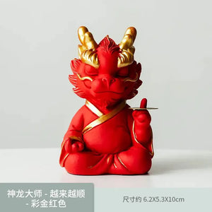 The mascot of wealth-attracting divine dragon ornament for desktop, which means always having money, is used for home living rooms, hallways, and office decoration Ornaments