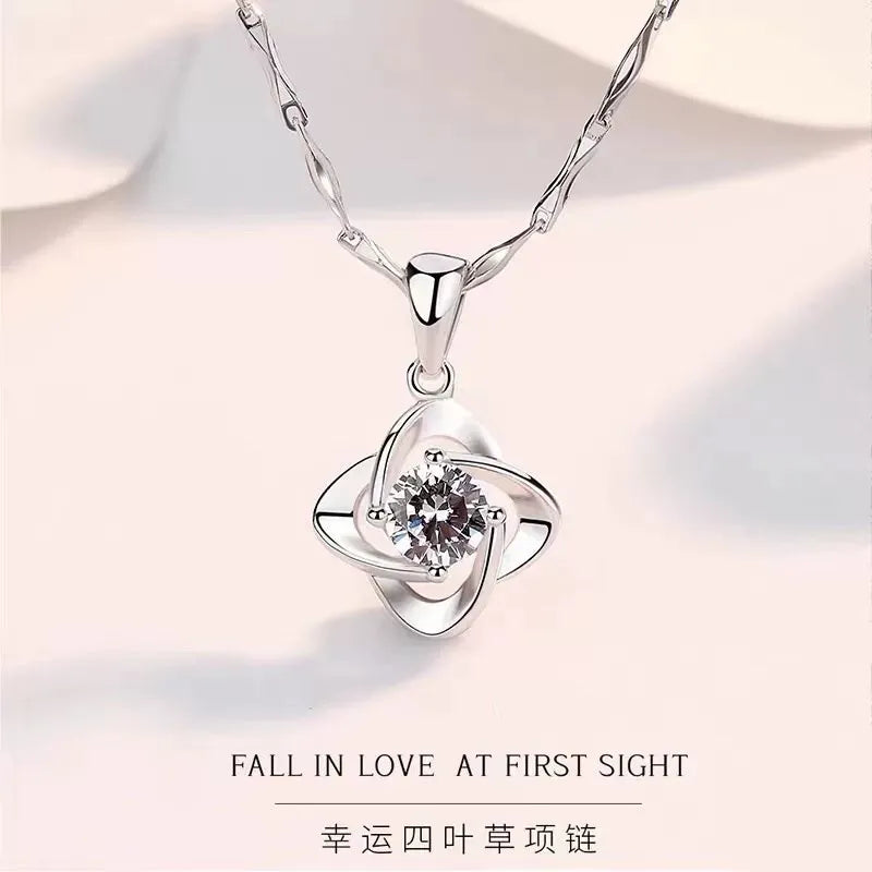 Diamond Necklace Female Cupid Clavicle Chain Diamond Pendant Engagement Valentine's Day Gift for Girlfriend