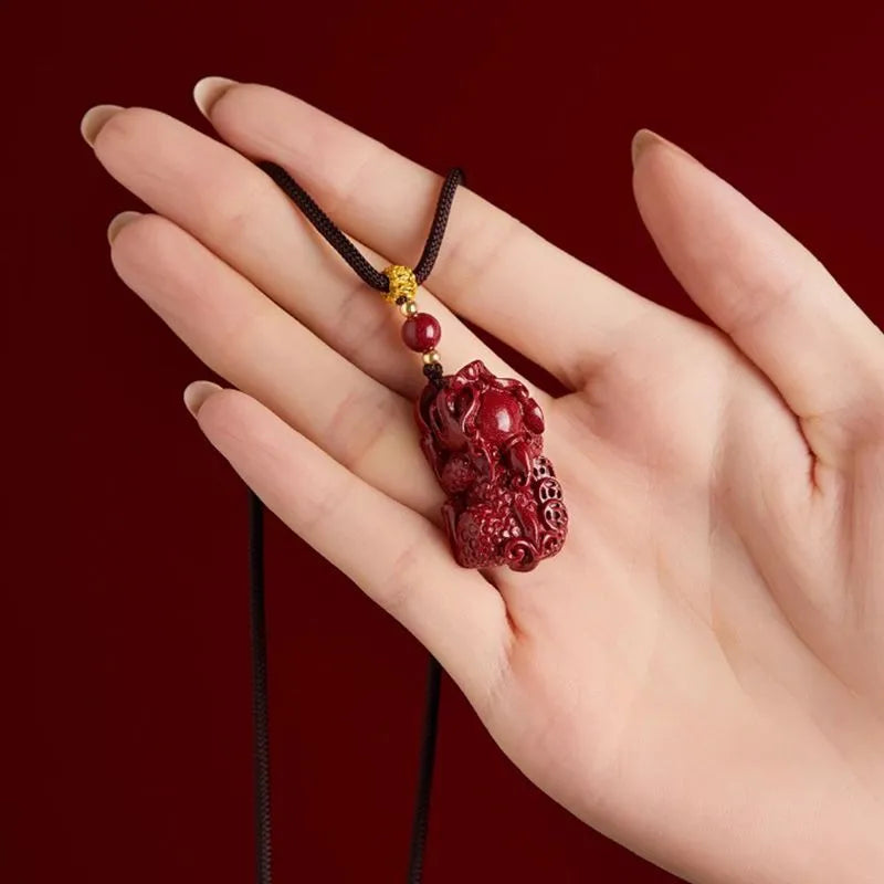 Jinghu Pixiu Pendant, made from original - mine cinnabar. This pendant is suitable for both men and women, especially as a lucky charm for those in their Chinese zodiac birth year in 2025 Ornaments