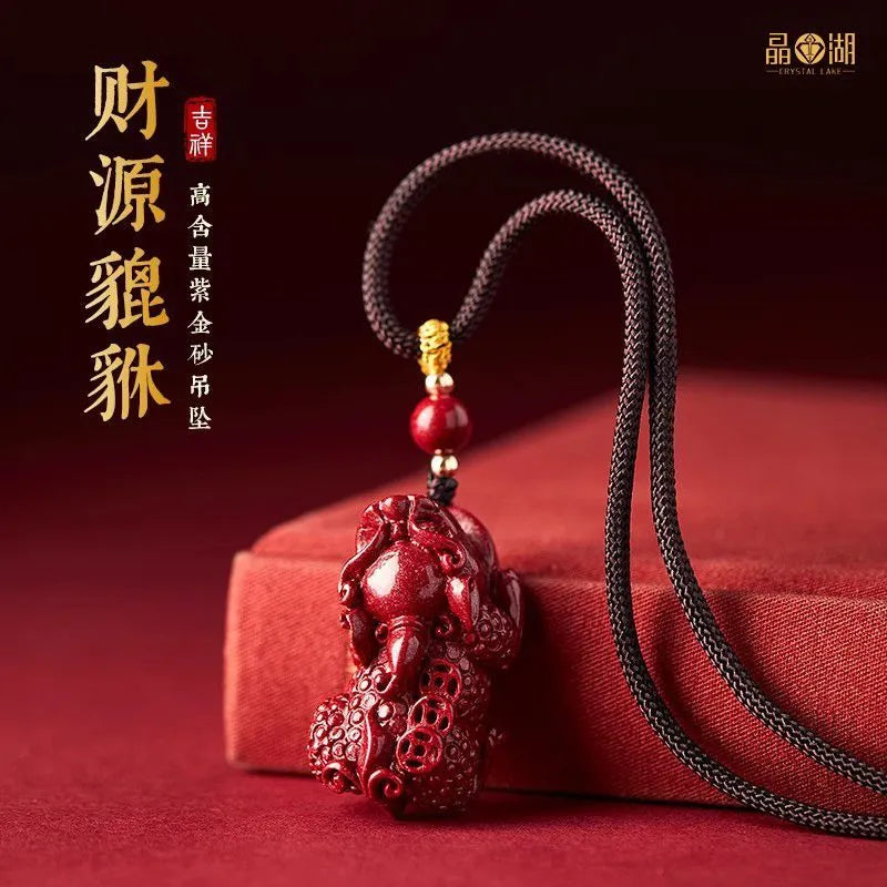 Jinghu Pixiu Pendant, made from original - mine cinnabar. This pendant is suitable for both men and women, especially as a lucky charm for those in their Chinese zodiac birth year in 2025 Ornaments