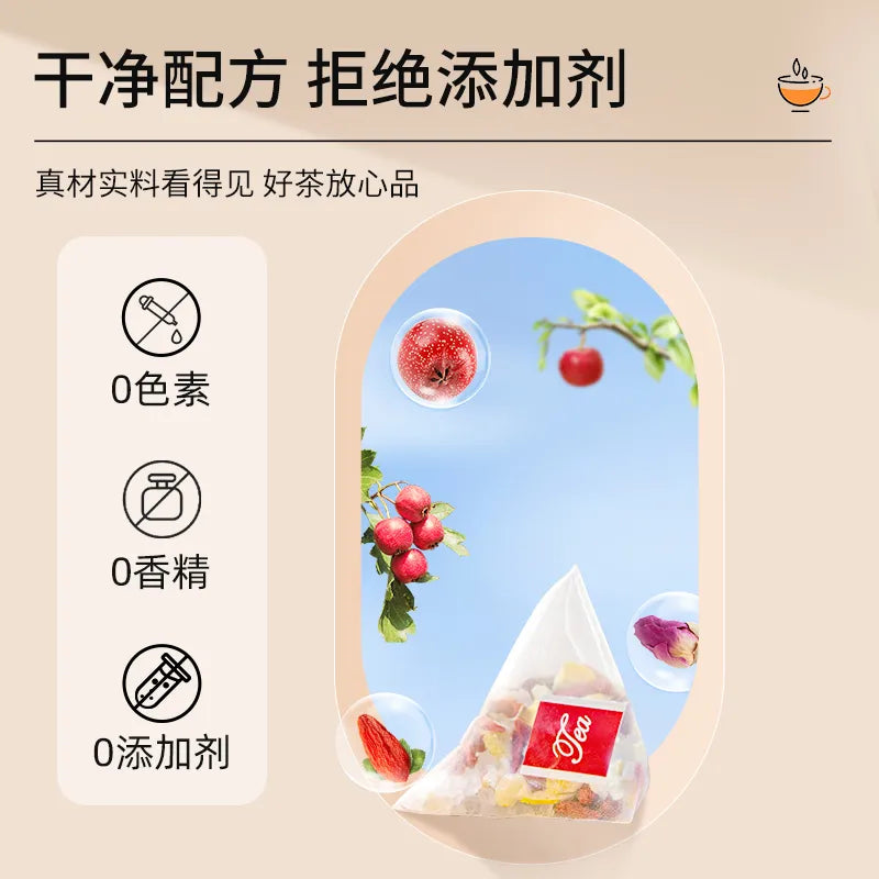 Hawthorn Rose Syrup, Lemon, Wolfberry, Rose, Rock Sugar, Rose Petal, Fruit Tea, Flower Tea, Herbal Tea, Independent Tea Bag