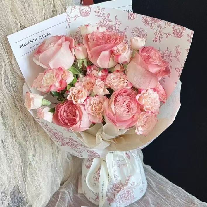 Real flowers finished afternoon black tea rose mixed bouquet for female boyfriend family coworkers wife girlfriends student gift