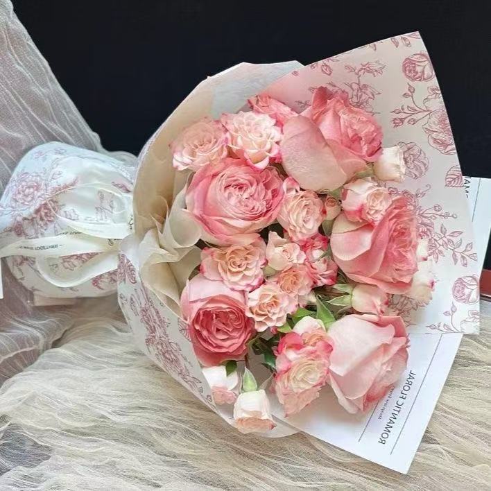 Real flowers finished afternoon black tea rose mixed bouquet for female boyfriend family coworkers wife girlfriends student gift