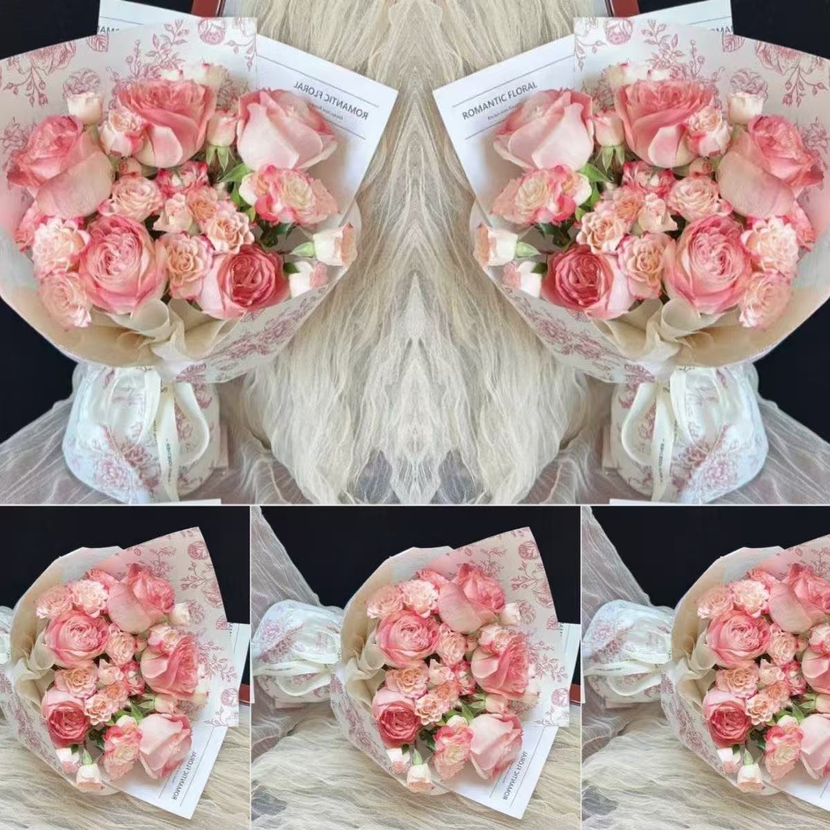 Real flowers finished afternoon black tea rose mixed bouquet for female boyfriend family coworkers wife girlfriends student gift