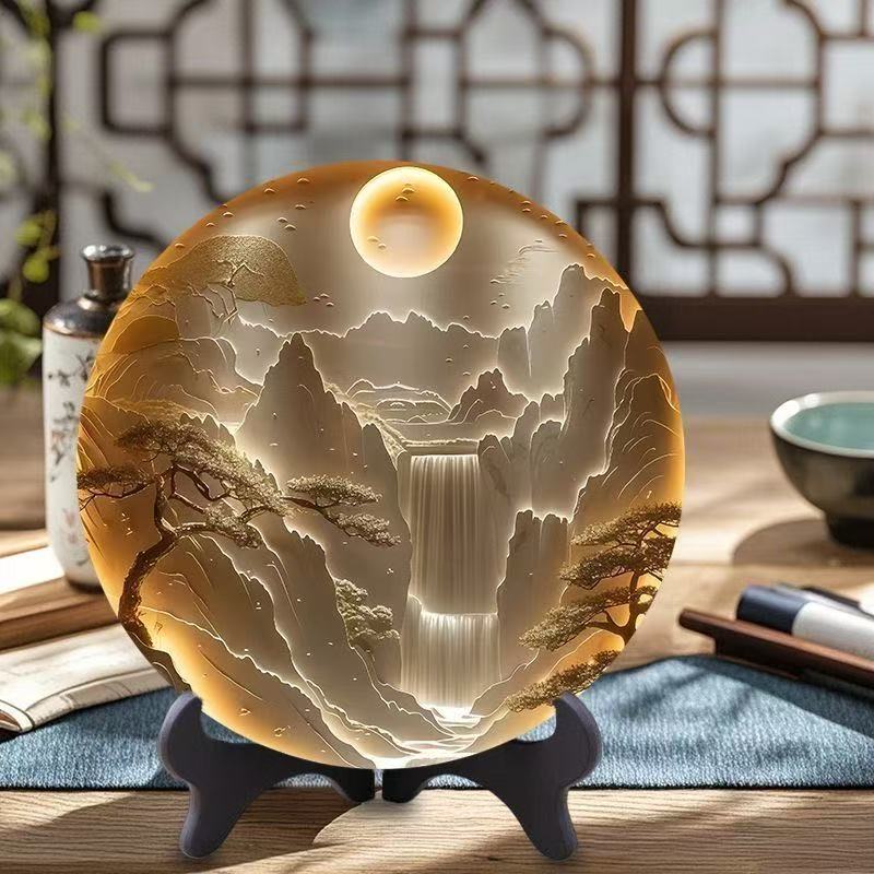 Ancient style imitation relief three-dimensional sense of the disc ornaments study tea room desk exquisite table creative gift for friends