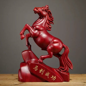 Ebony carved horse ornaments solid wood horse to success crafts home living room TV cabinet decoration opening gift