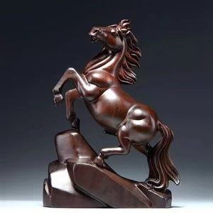 Ebony carved horse ornaments solid wood horse to success crafts home living room TV cabinet decoration opening gift