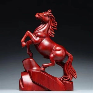 Ebony carved horse ornaments solid wood horse to success crafts home living room TV cabinet decoration opening gift
