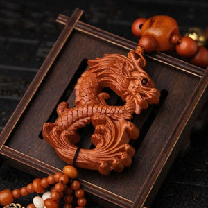 Creative gift mahogany pendant, eight-character dragon pendant, car interior supplies, wooden decoration Ornaments