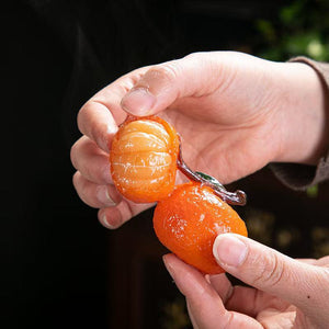 Auspicious tea pets that attract wealth and change color, orange and lychee tea sets, exquisite tea toys, creative tea trays and small ornaments