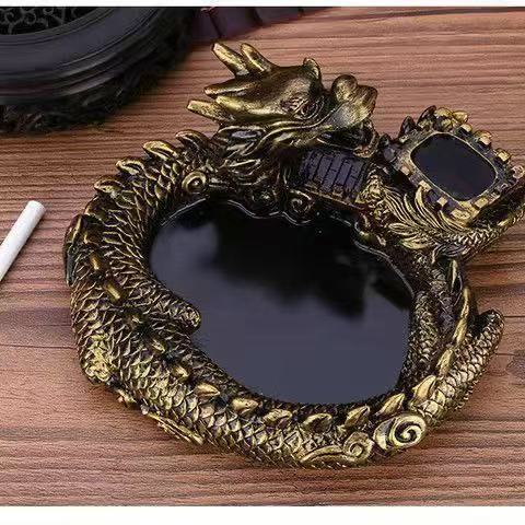 Creative personality Panlong ashtray ornaments net celebrity living room Chinese style office advanced retro home multifunctional