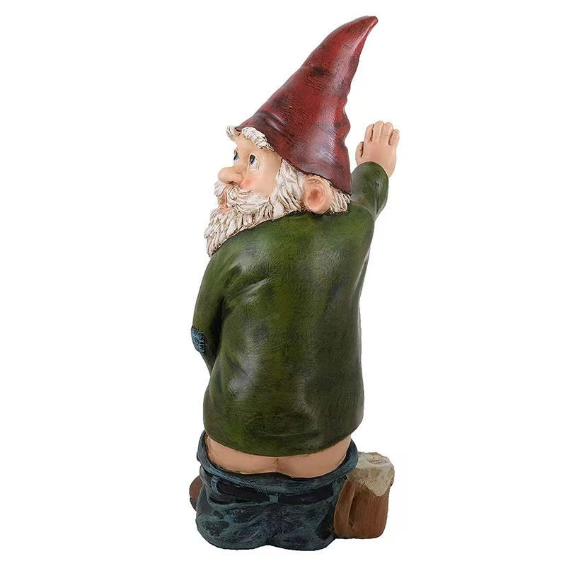Decorative Tree-Peeing Resin Gnome Figurine Whimsical Cartoon Old Man Rustic Garden Ornament