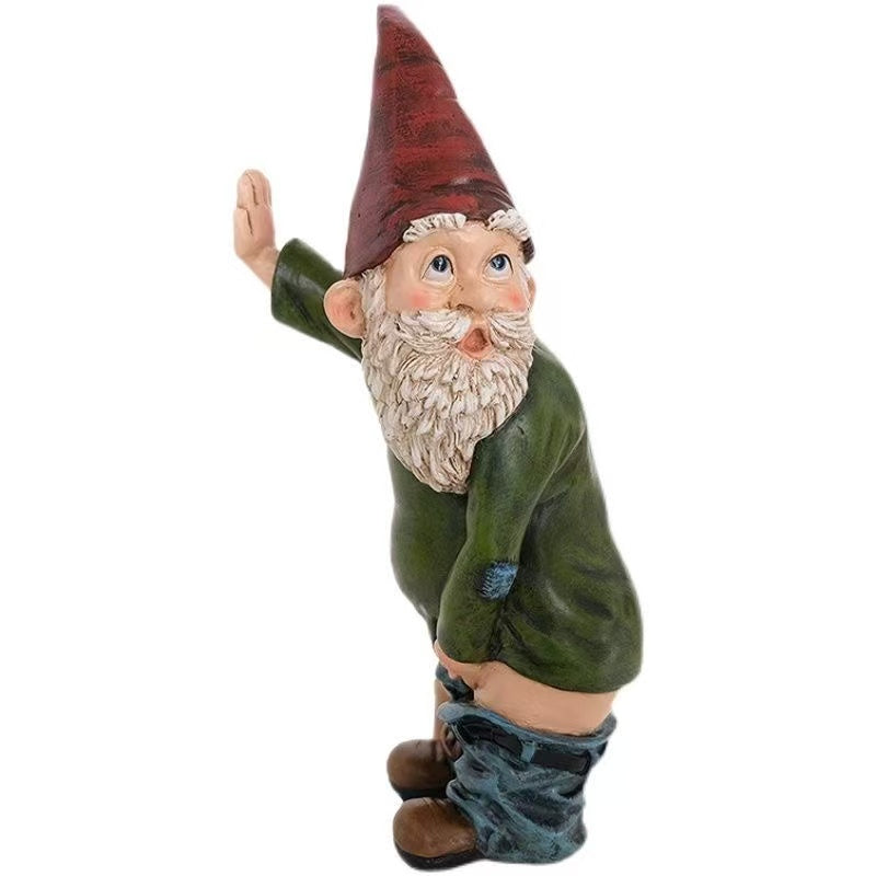 Decorative Tree-Peeing Resin Gnome Figurine Whimsical Cartoon Old Man Rustic Garden Ornament