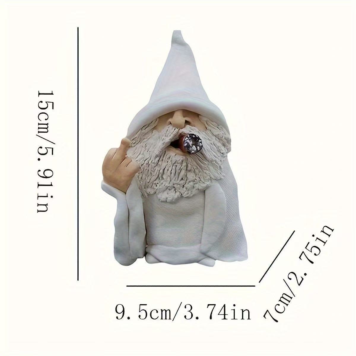 Quirky Smoking Gnome Grandpa Spirit Sculpture Ornament Garden Home Decor Courtyard Decorative Piece Handcrafted Artwork