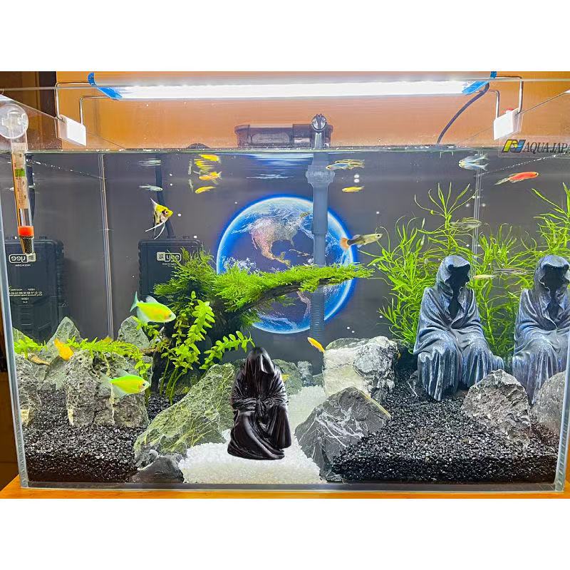 Ghost Sorcerer Death Robe Desktop Creative Resin Figurine Retro Niche Eccentric Party Sculpture