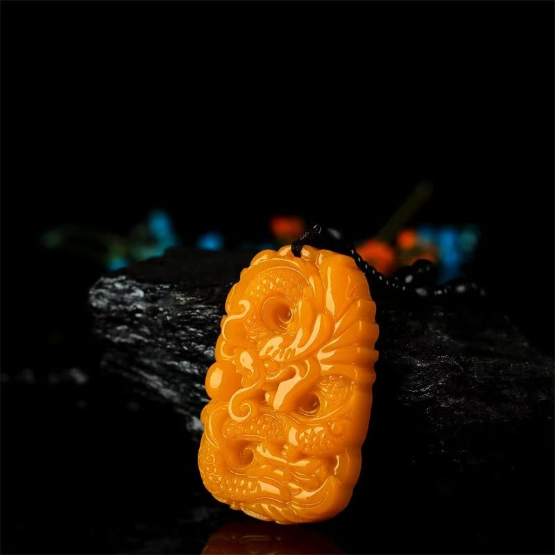 Hetian jade dragon pendant zodiac dragon pendant dragon travels the world necklace pendant group custom processing