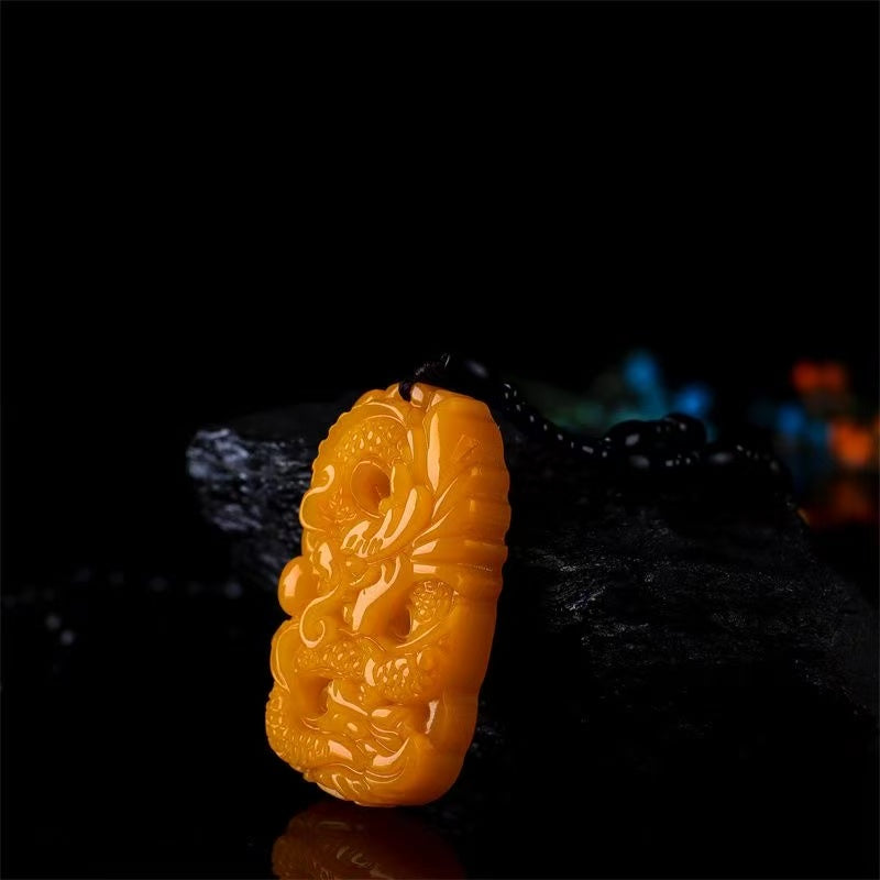 Hetian jade dragon pendant zodiac dragon pendant dragon travels the world necklace pendant group custom processing