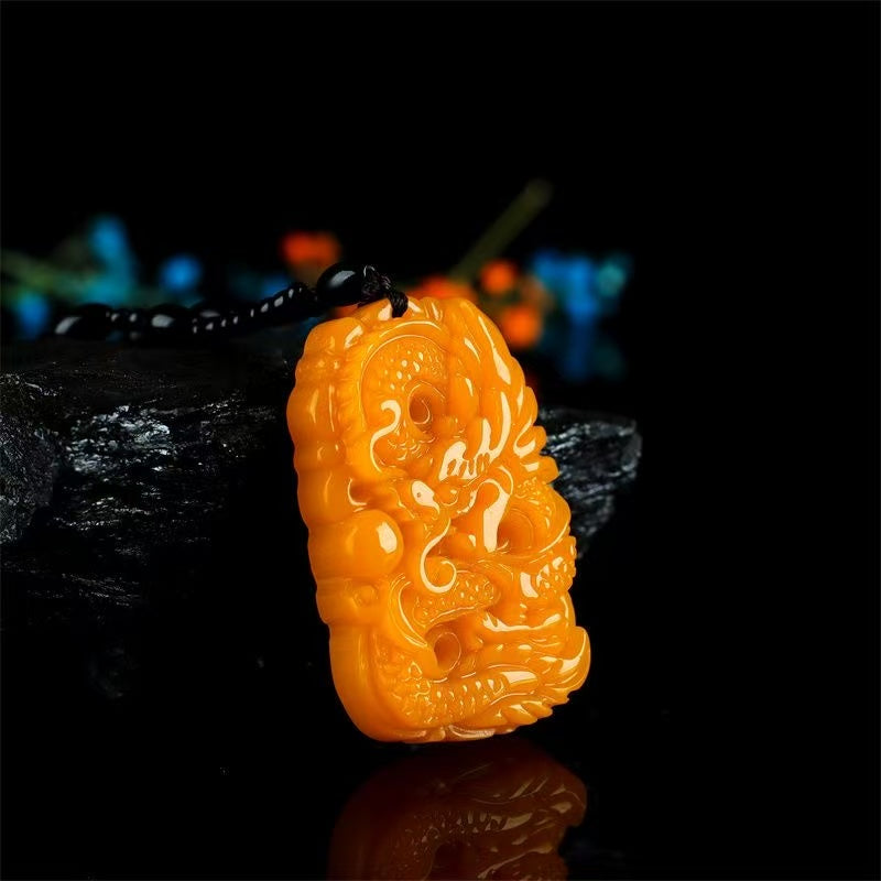 Hetian jade dragon pendant zodiac dragon pendant dragon travels the world necklace pendant group custom processing