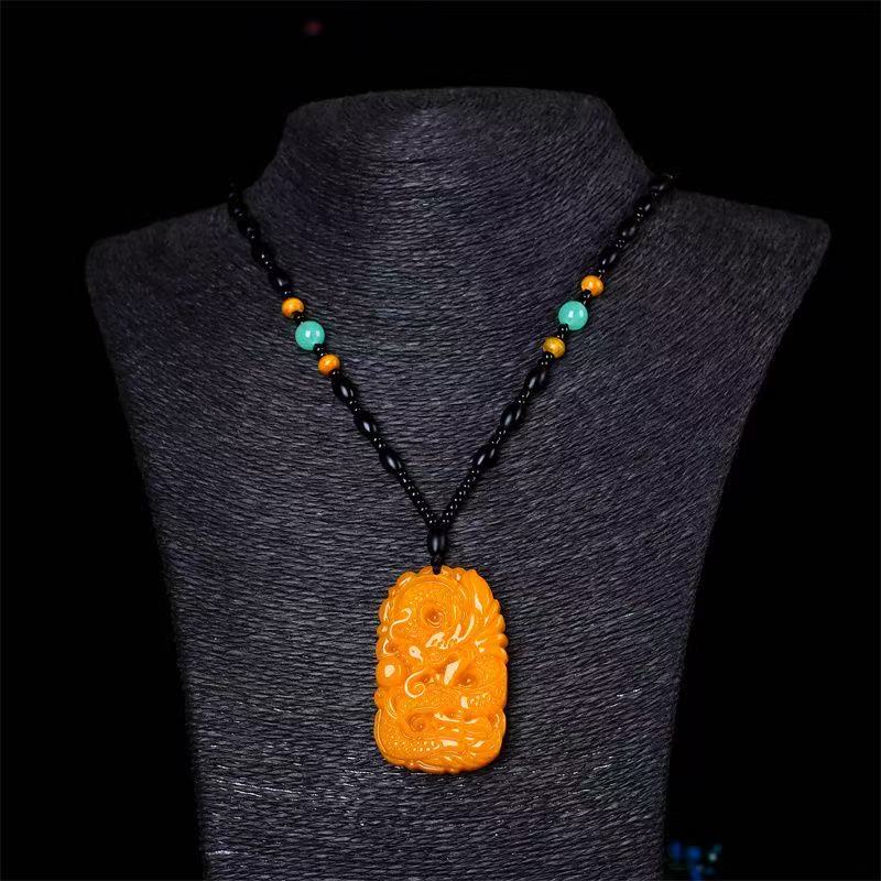 Hetian jade dragon pendant zodiac dragon pendant dragon travels the world necklace pendant group custom processing