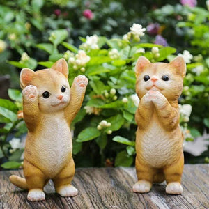 Cute Kitten Garden Decoration Courtyard Desktop Decoration Resin Creative Gift Home Simulation Kitten Ornaments