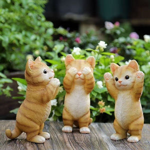 Cute Kitten Garden Decoration Courtyard Desktop Decoration Resin Creative Gift Home Simulation Kitten Ornaments