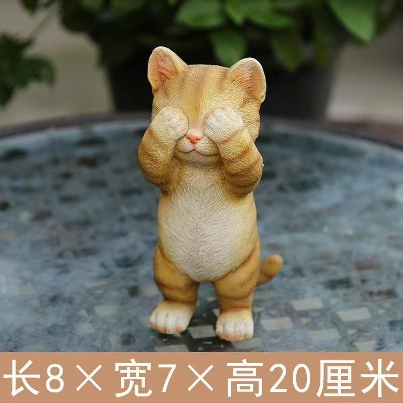 Cute Kitten Garden Decoration Courtyard Desktop Decoration Resin Creative Gift Home Simulation Kitten Ornaments