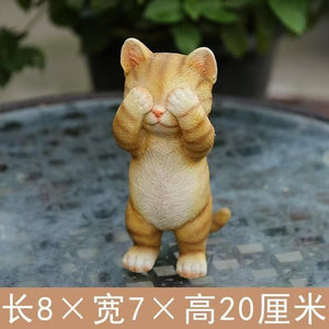 Cute Kitten Garden Decoration Courtyard Desktop Decoration Resin Creative Gift Home Simulation Kitten Ornaments