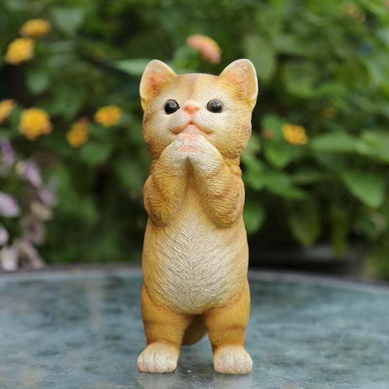 Cute Kitten Garden Decoration Courtyard Desktop Decoration Resin Creative Gift Home Simulation Kitten Ornaments