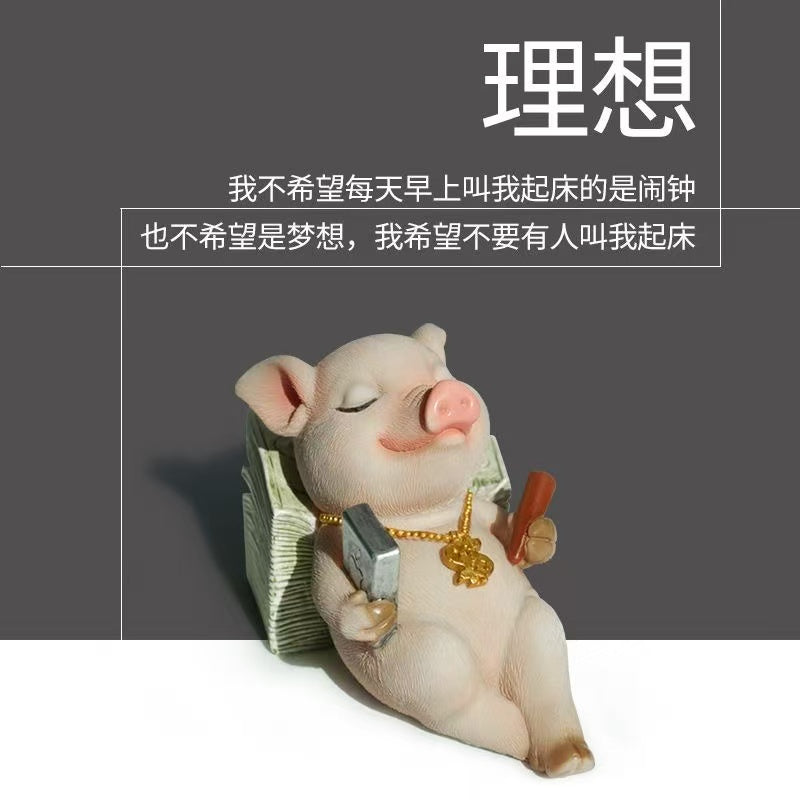 Micro landscape ornaments for rural gardens and gardens, childlike and cute pig ornaments