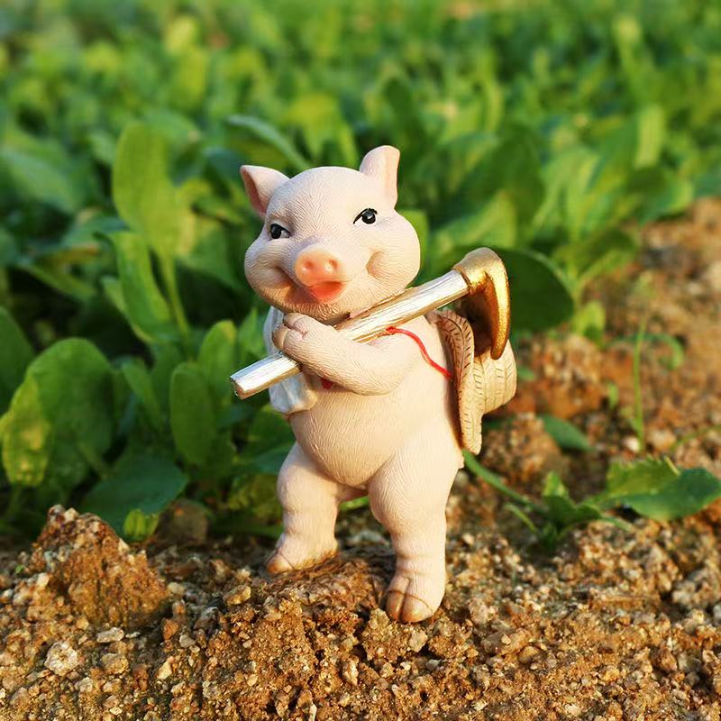 Micro landscape ornaments for rural gardens and gardens, childlike and cute pig ornaments