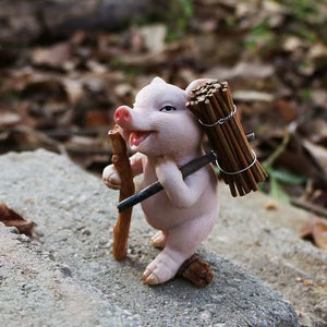Micro landscape ornaments for rural gardens and gardens, childlike and cute pig ornaments