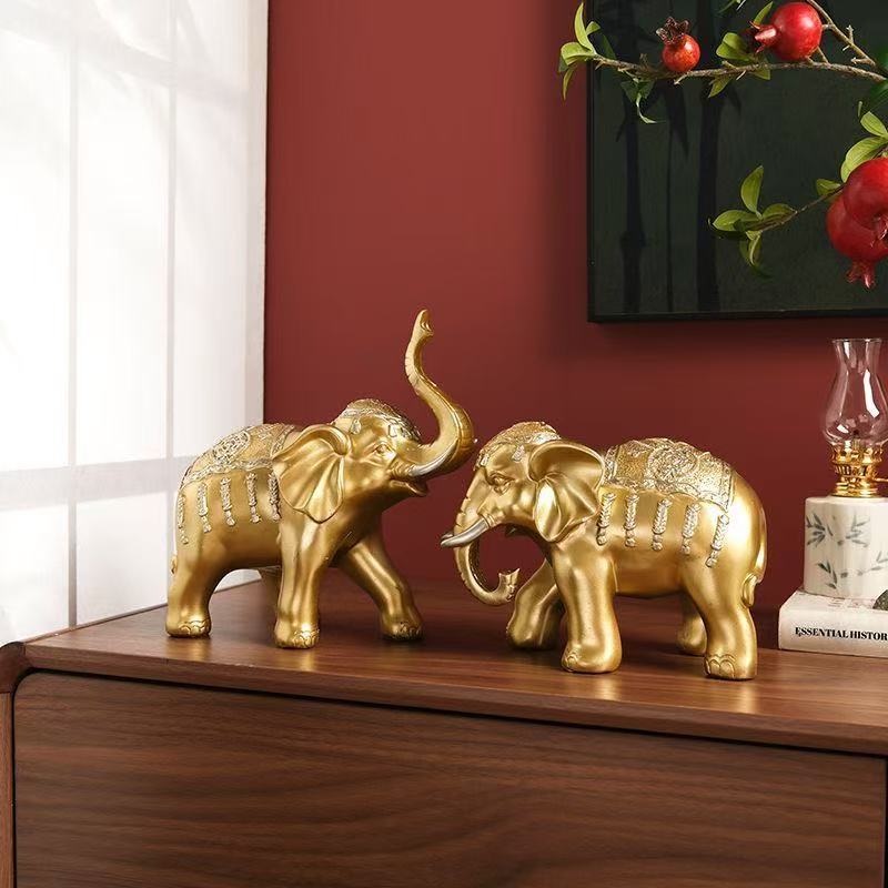Decorative items to enhance career prospects, handicrafts, creative dining set, elephant figurine, high-end and sophisticated entryway
