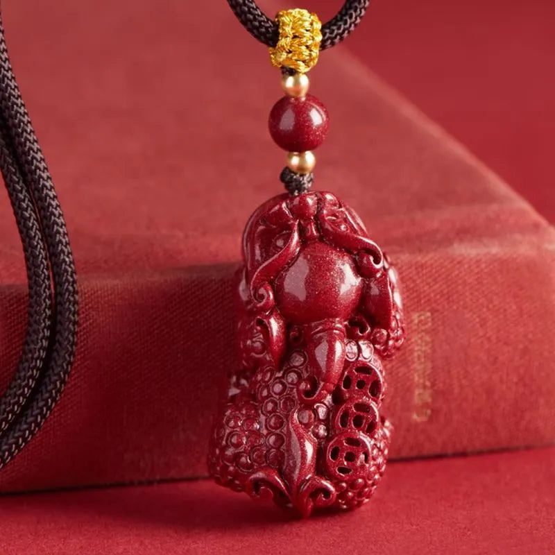 Jinghu Pixiu Pendant, made from original - mine cinnabar. This pendant is suitable for both men and women, especially as a lucky charm for those in their Chinese zodiac birth year in 2025 Ornaments