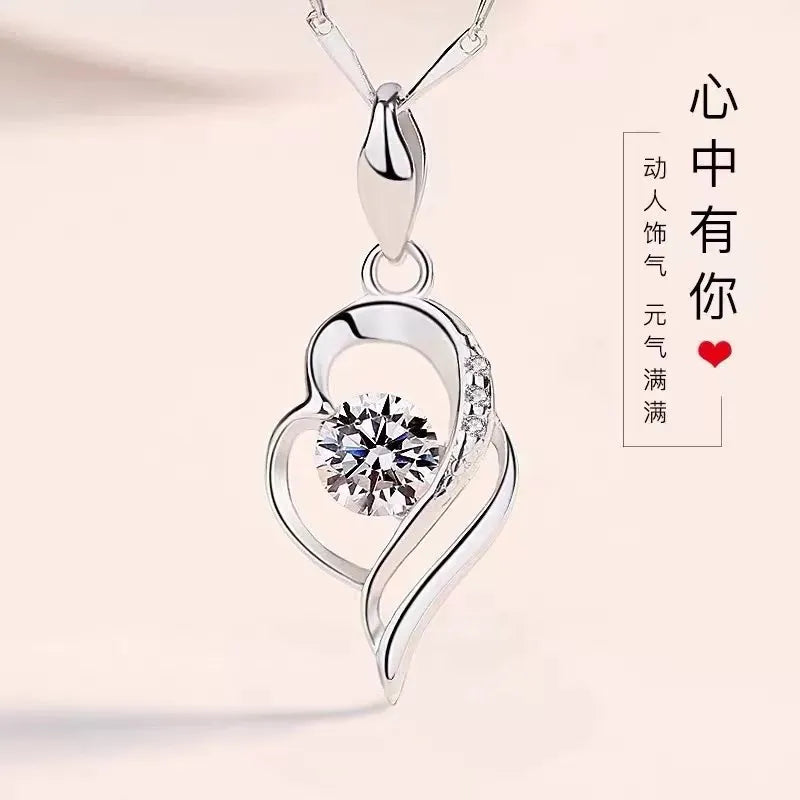 Diamond Necklace Female Cupid Clavicle Chain Diamond Pendant Engagement Valentine's Day Gift for Girlfriend
