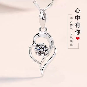 Diamond Necklace Female Cupid Clavicle Chain Diamond Pendant Engagement Valentine's Day Gift for Girlfriend