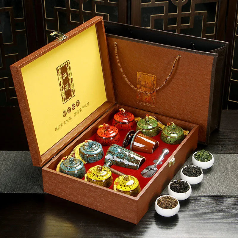 Tea Gift Box - Assorted Special - Grade Tieguanyin, Jinjunmei, Dahongpao and Lapsang Souchong in Small Cans