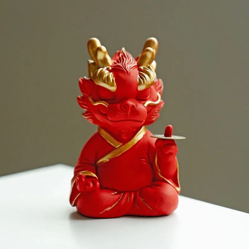 The mascot of wealth-attracting divine dragon ornament for desktop, which means always having money, is used for home living rooms, hallways, and office decoration Ornaments