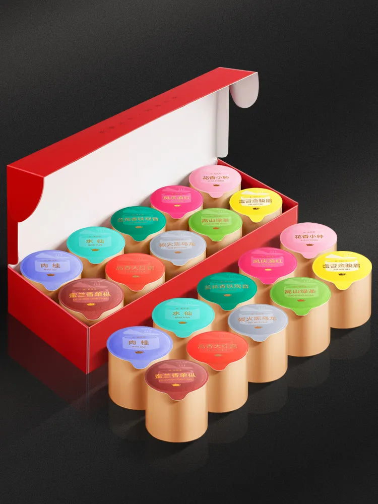 Tasting Set of Ten Famous Teas, Small Zhong (Zhengshan) Congou, Tieguanyin, Green Tea, Narcissus Tea, Da Hong Pao, Fengqing Dianhong, Small Cans, Loose Leaf, Self-Drinking Tea