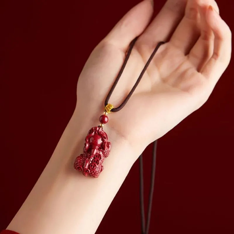 Jinghu Pixiu Pendant, made from original - mine cinnabar. This pendant is suitable for both men and women, especially as a lucky charm for those in their Chinese zodiac birth year in 2025 Ornaments